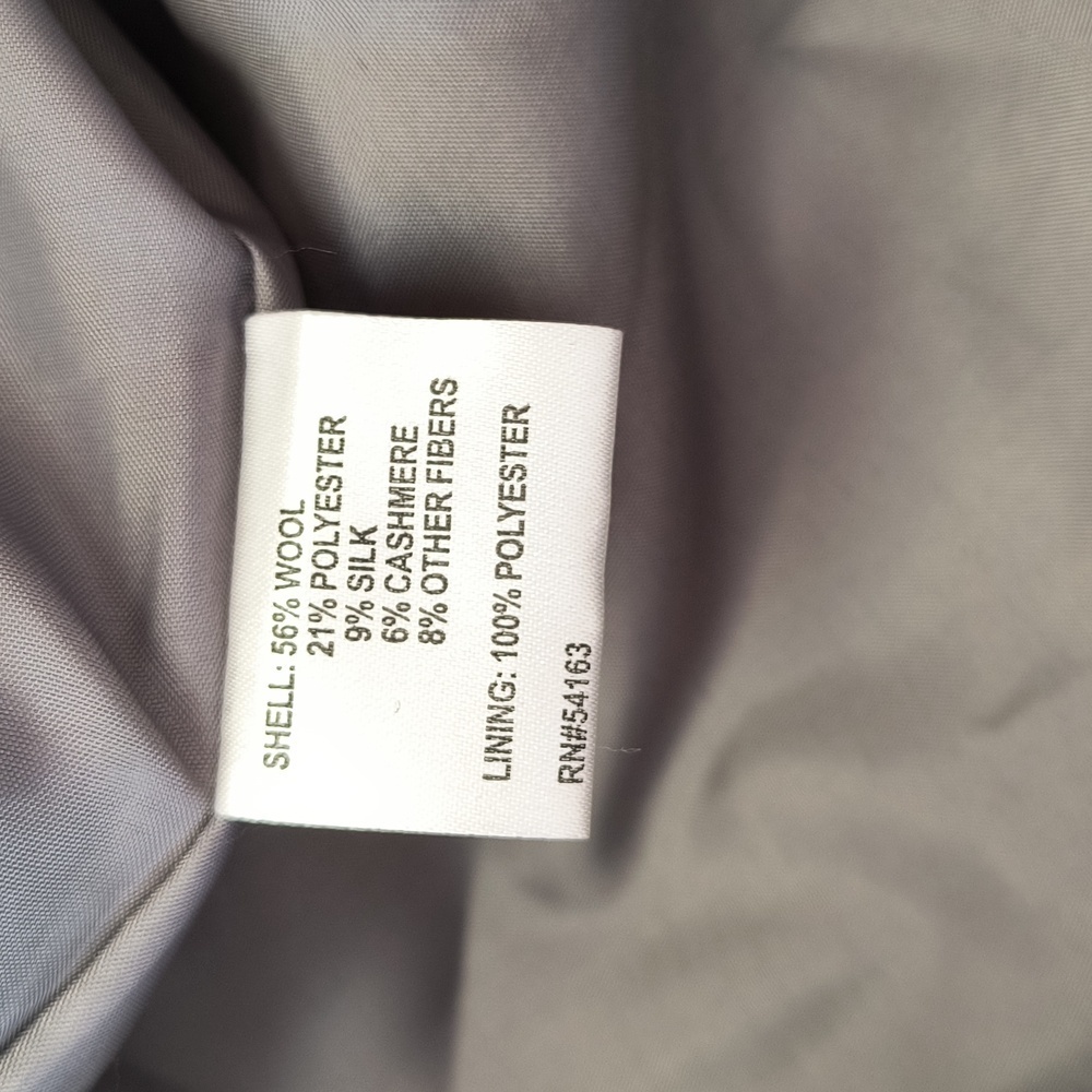 Calvin Klein Black Wool/Silk/Cashmere Double Breasted Peacoat Size 14 - Picture 7 of 9
